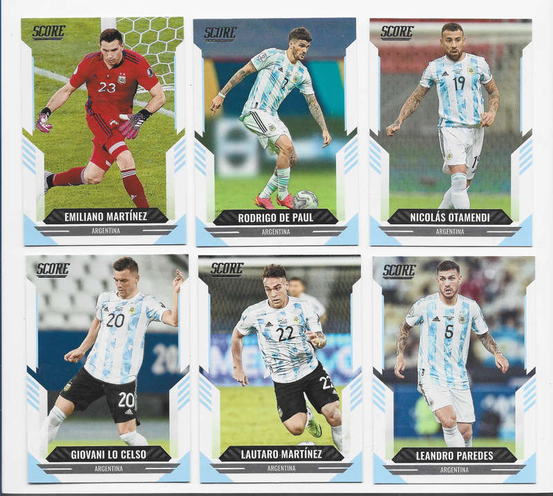 ARGENTINA  - PANINI SCORE SOCCER 2021/22 -  TEAM LOT of 6 TRADING CARDS