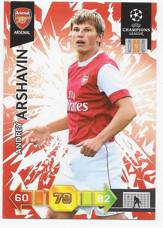 ANDREY ARSHAVIN (Arsenal) - PANINI `CHAMPIONS LEAGUE` 2010/11 - `BASE` TRADING CARD