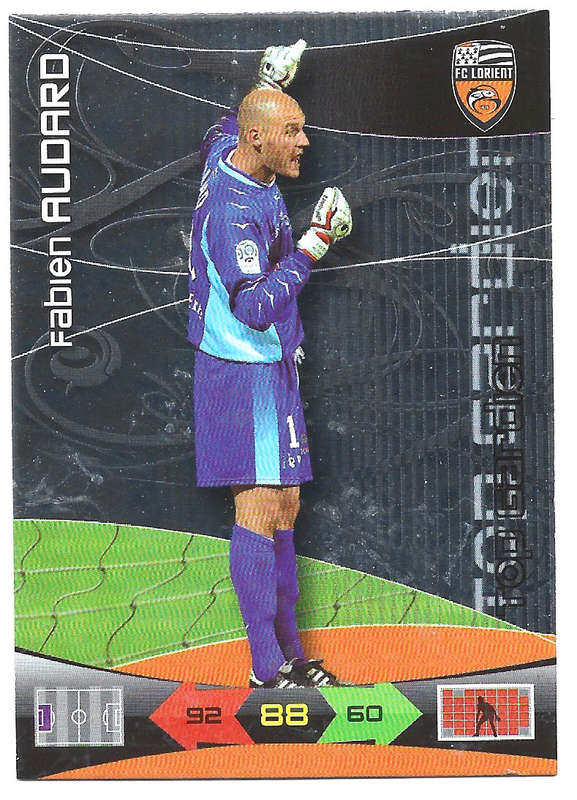 FABIEN AUDARD - PANINI FRENCH "LIGUE 1" 2010/2011 - FOIL  "GOAL STOPPER" TRADING CARD