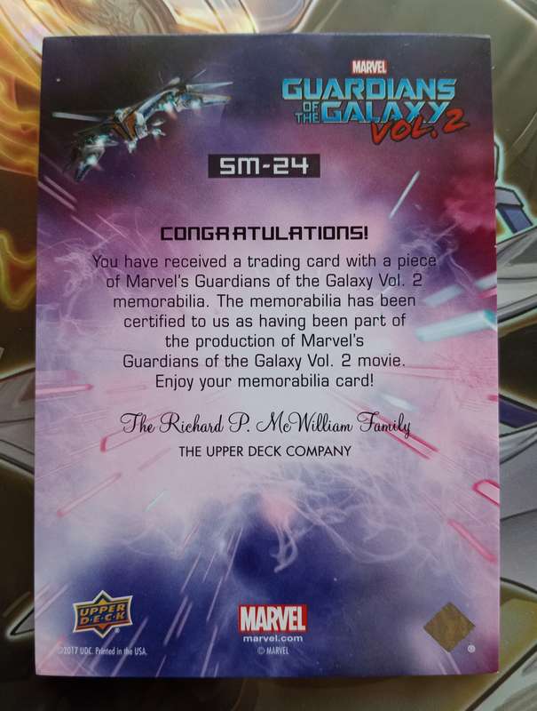 AYESHA - MARVEL GUARDIANS of the GALAXY 2017 Movie - RARE "GALACTIC GARD MEMO" TRADING CARD SM24