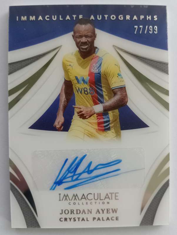 JORDAN AYEW (Crystal Palace)- PANINI IMMACULATE AUTOGRAPHS COLLECTION 2021 - AUTOGRAPH CARD 77 of 99