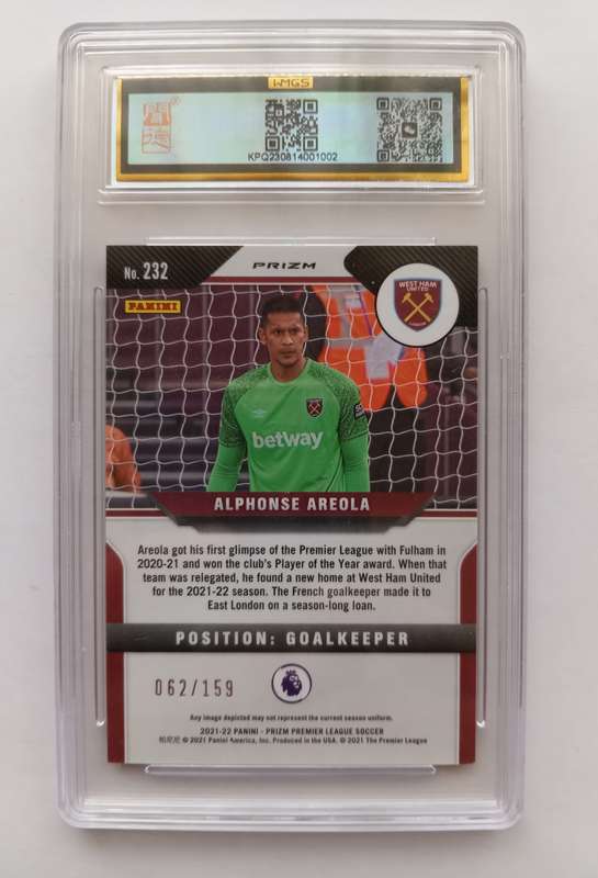 ALPHONSE AREOLA - PANINI PRIZM EPL 2021 - CERTIFIED PROOF RED MOJO TRADING CARD 62 of 159