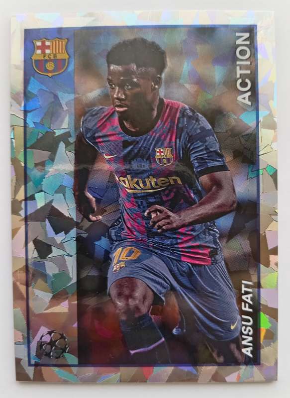 ANSU FATI (Barcelona) - TOPPS MERLIN Heritage C/League 2022 - CHROME ACTION TRADING CARD 132