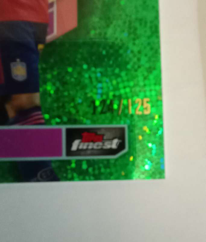 ANSU FATI - TOPPS FINEST Road/Euro 2024 - GREEN CHROME TRADING CARD 124 of 125