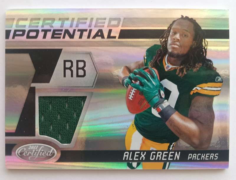 ALEX GREEN (Packers) - PANINI NFL 2011 COLLECTION - RARE "GAME JERSEY" TRADING CARD 32 of 250