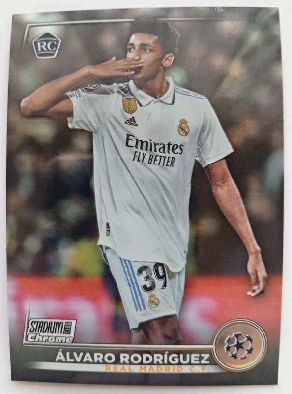 ALVARO RODRIGUEZ (Real Madrid) - TOPPS STADIUM CHROME 2023 - CHROME ROOKIE TRADING CARD 90