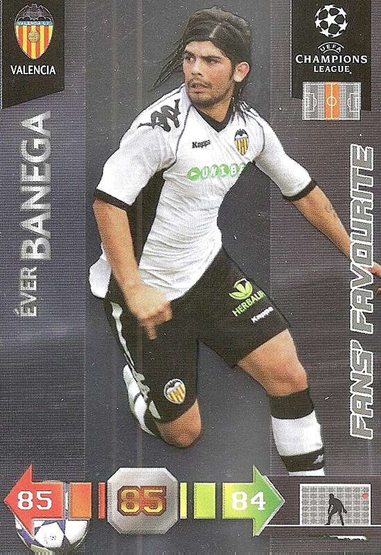 EVER BANEGA - PANINI `CHAMPIONS LEAGUE` 2010/2011 - FOIL `FANS FAVOURITE` TRADING CARD