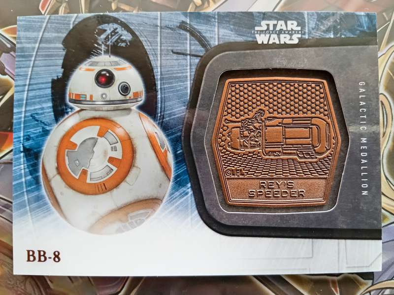 BB8 - TOPPS STAR WARS "The Force Awakens" Movie Collection 2017 - RARE "GALACTIC MEDALLION MEMO CARD