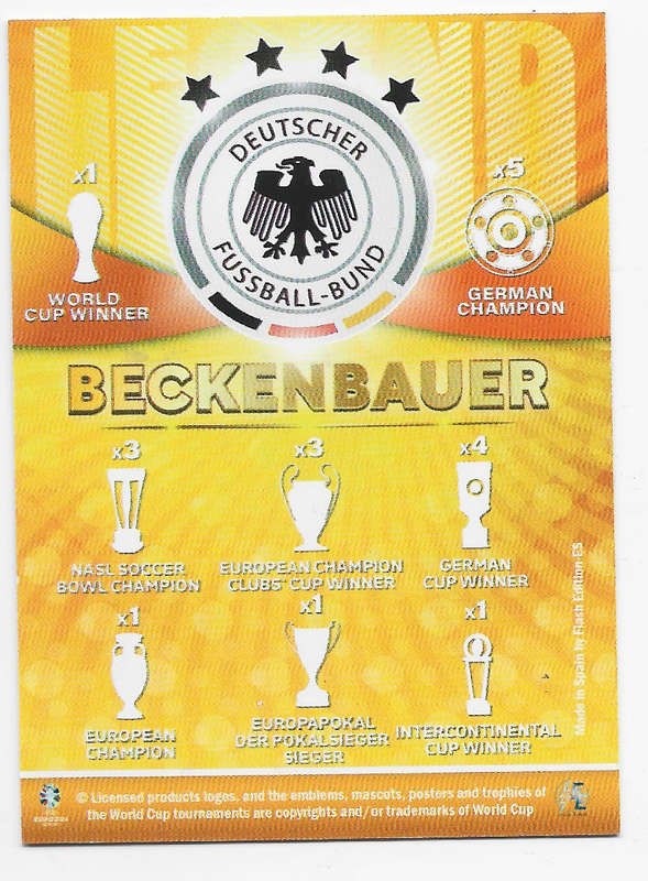 FRANS BECKENBAUER - FLASH EDITION (Spain) UEFA EURO 2024 - RARE GOLD "LEGEND" TRADING CARD