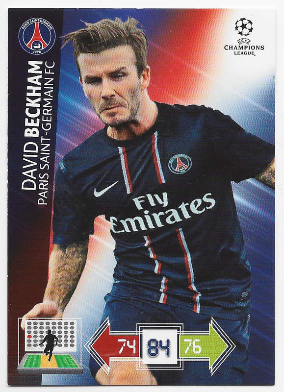 DAVID BECKHAM (PSG) - PANINI CHAMP/LEAGUE UPDATES 2013 - RARE BASE TRADING CARD