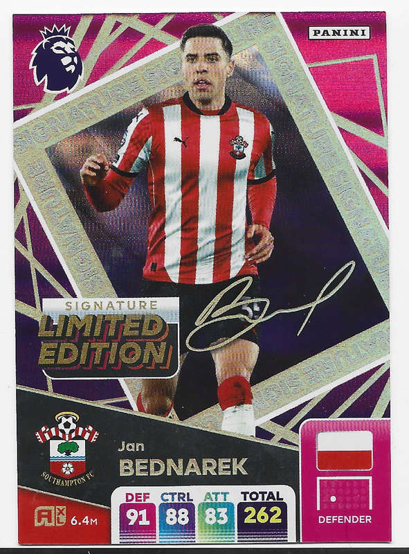JAN BEDNAREK - PANINI English Premier League 2024/25 - RARE "SIGNATURE LIMITED EDITION" CARD