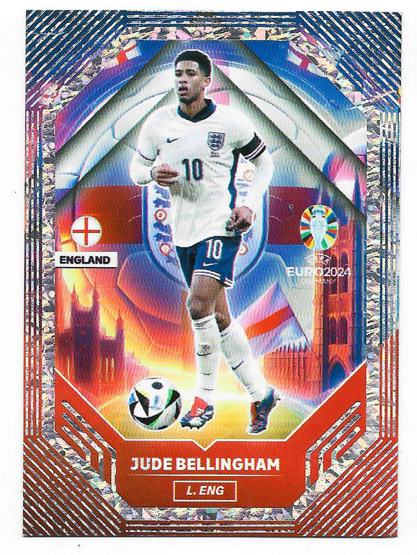 JUDE BELLINGHAM (Engl)- FLASH EDITION (Spain) UEFA EURO 2024 - RARE ROOKIE FOIL TRADING CARD L.ENG