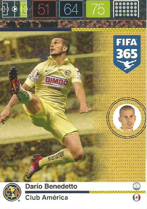 DARIO BENEDETTO - PANINI "FIFA 365" 2016 COLLECTION - FOIL "ONE to WATCH" TRADING CARD 180
