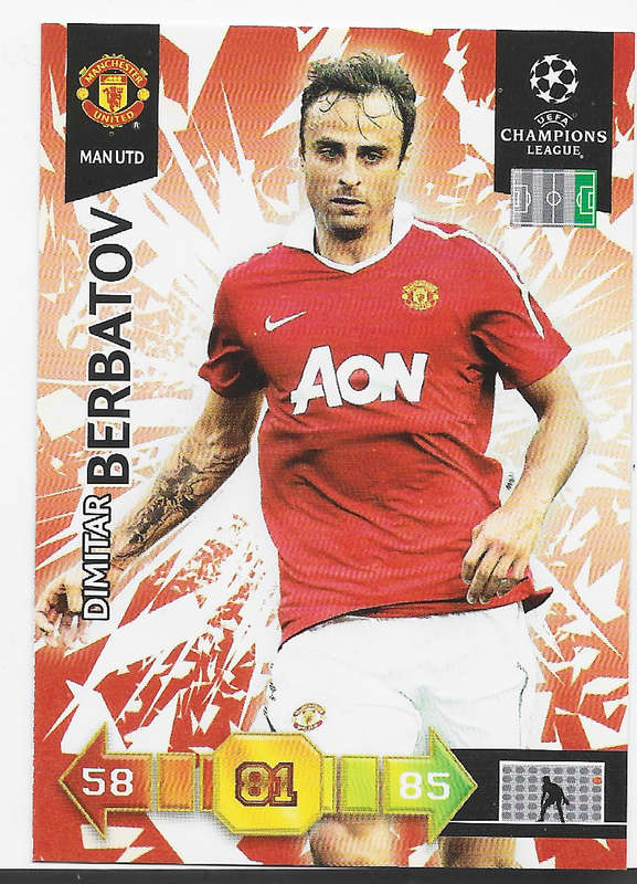 DIMITAR BERBATOV (Man. United) - PANINI `CHAMPIONS LEAGUE` 2010/11 - `BASE` TRADING CARD