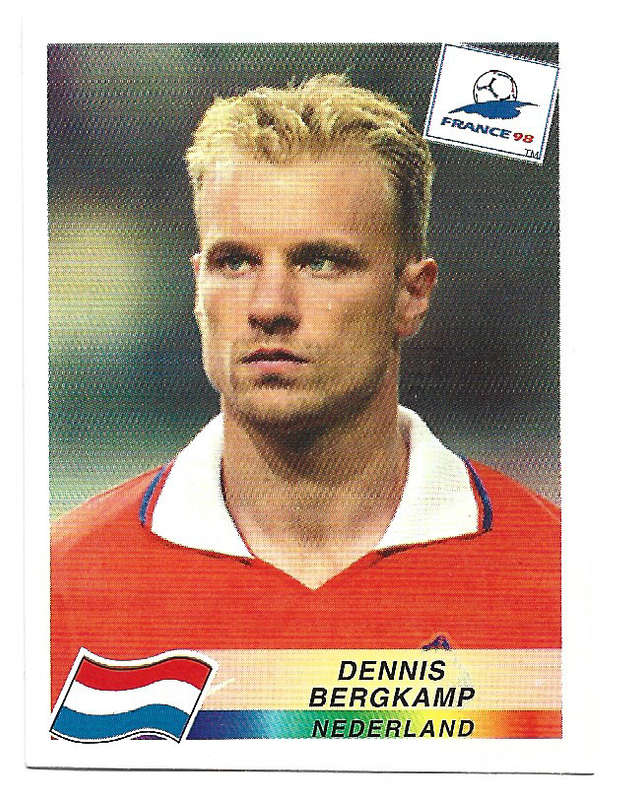 DENNIS BERGKAMP (Nederland) - PANINI FIFA WORLD CUP 1998 FRANCE - ULTRA RARE STICKER 314