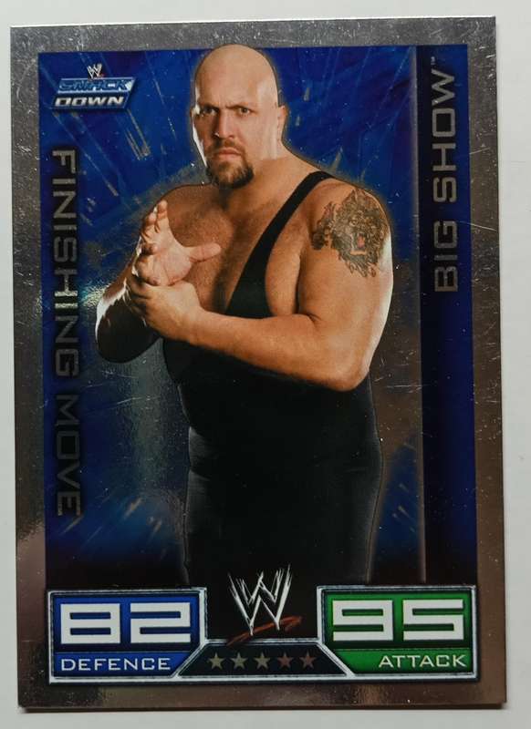 BIG SHOW - WWE TOPPS SLAM ATTAX 2009/10 - SILVER FOIL FINNISH MOVE TRADING CARD