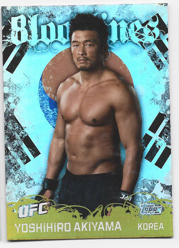 YOSHIHIRO AKIYAMA - TOPPS UFC 2010 COLLECTION -  FOIL "BLOODLINES" TRADING CARD BL1