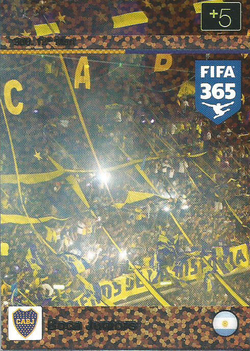 BOCA JUNIORS - PANINI "FIFA 365" 2016 COLLECTION - FOIL "12th MAN" TRADING CARD 300