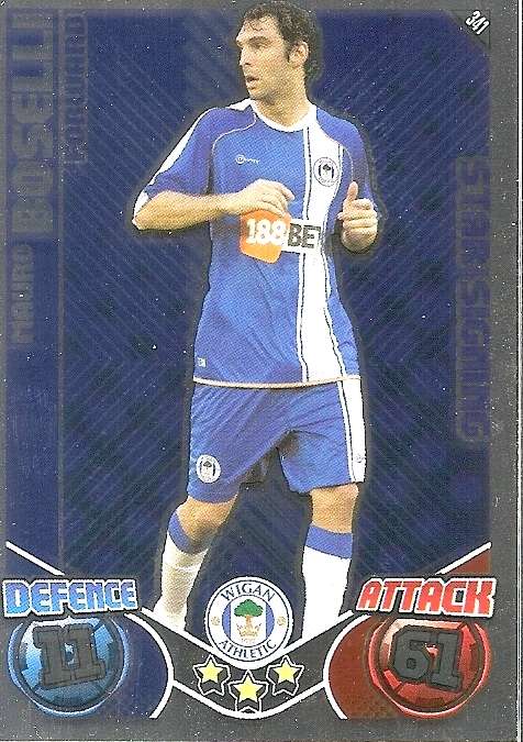 MAURO BOSELLI - TOPPS `MATCH ATTAX` 2011/2012 - FOIL `STAR SIGNING` TRADING CARD
