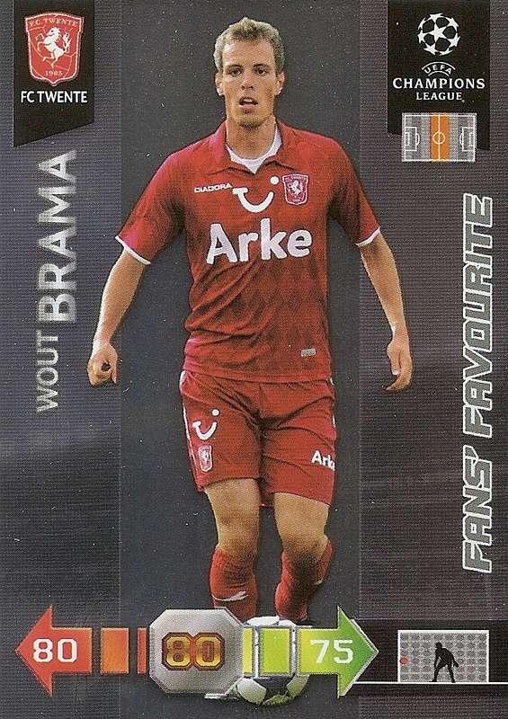 WOUT BRAMA - PANINI `CHAMPIONS LEAGUE` 2010/2011 - FOIL `FANS FAVOURITE` TRADING CARD