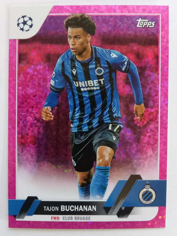 TAJON BUCHANAN (Brugge) - TOPPS Champ League 2023 - PINK SPARKLE TRADING CARD 44