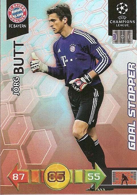 JORG BUTT - PANINI `CHAMPIONS LEAGUE` 2010/2011 - FOIL `GOAL STOPPER` TRADING CARD