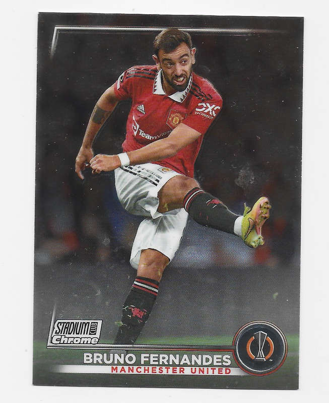 BRUNO FERNANDES - TOPPS STADIUM CHROME 2023/24 COLLECTION -  CHROME TRADING CARD 81