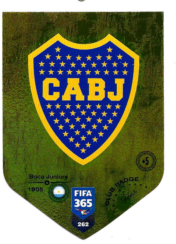 BOCA JUNIORS - PANINI FIFA 365 2019 COLLECTION - DIE CUT FOIL `CLUB BADGE` TRADING CARD 262