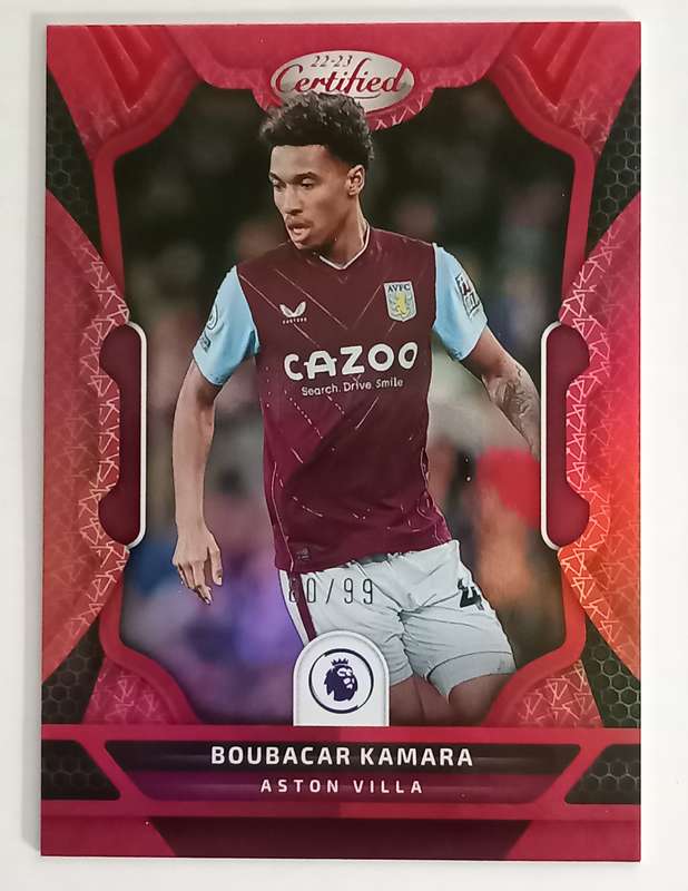 BOUBACAR KAMARA (A. Villa) - PANINI CHRONICLES PREMIER LEAGUE 2023 - RED CHROME CARD 80 of 99
