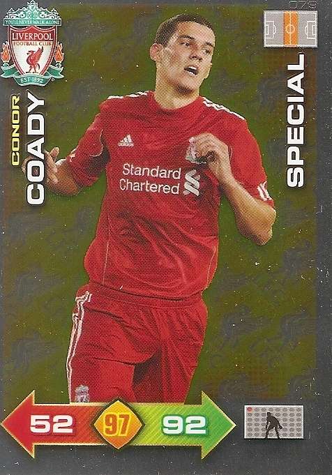 CONOR COADY - PANINI LIVERPOOL 2011/12 COLLECTION - RARE  GOLD  "SPECIAL" TRADING CARD 79