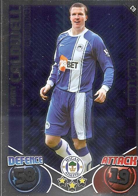 GARY CALDWELL - TOPPS `MATCH ATTAX`EXTRA  2011 - FOIL `CAPTAIN` TRADING CARD C19