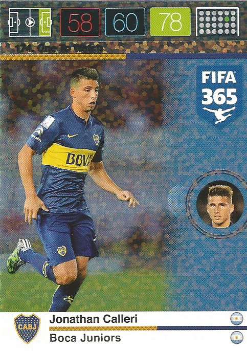 JONATHEAN CALERI - PANINI "FIFA 365" 2016 COLLECTION - FOIL "ONE to WATCH" TRADING CARD 174