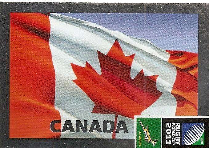 CANADA - 2011 BIG BALL RUGBY WORLD CUP COLLECTION - FOIL "TEAM FLAG" TRADING CARD 013