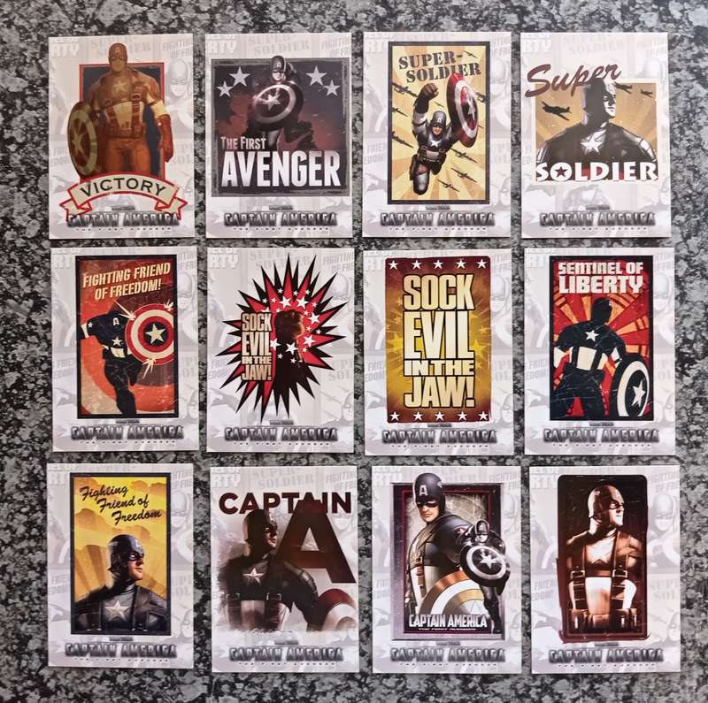 CAPTAIN AMERICA - UPPER DECK MARVEL COLLECTION 2011 - SET of 12 "POSTER COVERS" TRADING CARDS