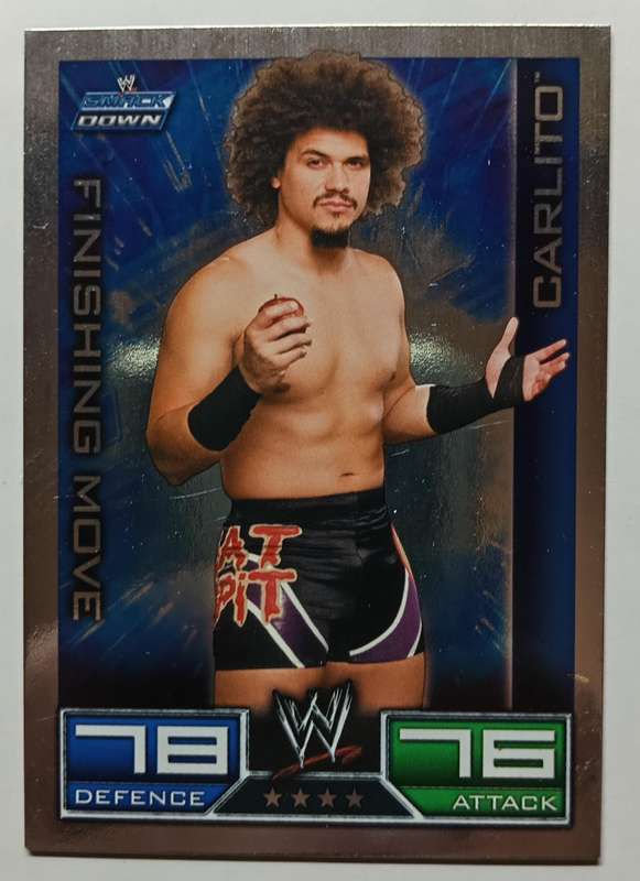 CARLITO - WWE TOPPS SLAM ATTAX 2009/10 - SILVER FOIL FINNISH MOVE TRADING CARD