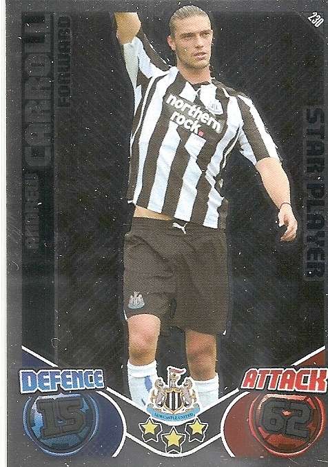 ANDY CARROLL  - TOPPS `MATCH ATTAX` 2011/2012 - FOIL `STAR PLAYER` TRADING CARD