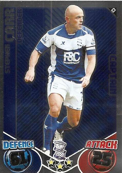 STEPHEN CARR - TOPPS `MATCH ATTAX`EXTRA  2011 - FOIL `CAPTAIN` TRADING CARD C3