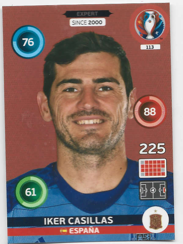 IKER CASILLAS - PANINI "UEFA EURO 2016" COLLECTION -   `EXPERT` TRADING CARD