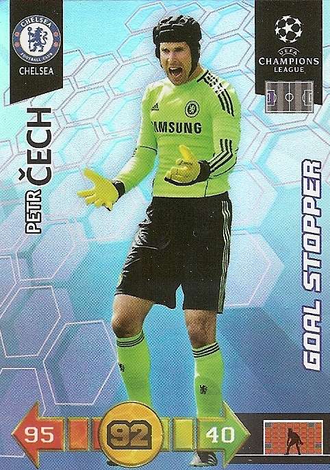 PETR CECH - PANINI `CHAMPIONS LEAGUE` 2010/2011 - FOIL `GOAL STOPPER` TRADING CARD