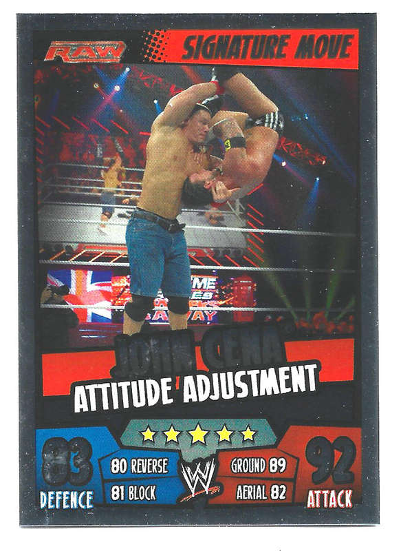 JOHN CENA - TOPPS WWE SLAM ATTAX RUMBLE 2012/13 - FOIL `FINNISH MOVE` TRADING CARD