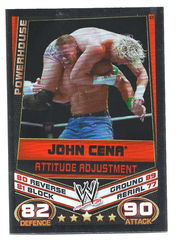 JOHN CENA - TOPPS WWE SLAM ATTAX REBELLION 2013/14 - FOIL `FINNISH MOVE` TRADING CARD