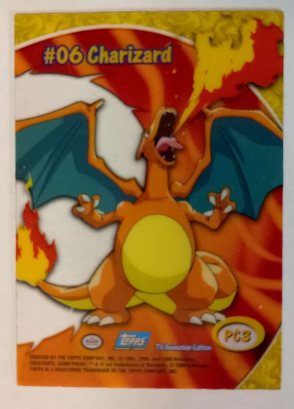 CHARIZARD - TOPPS POKEMON MOVIE EDITION 2000 - RARE ULTRA CLEAR PC3 TRADING CARD 06