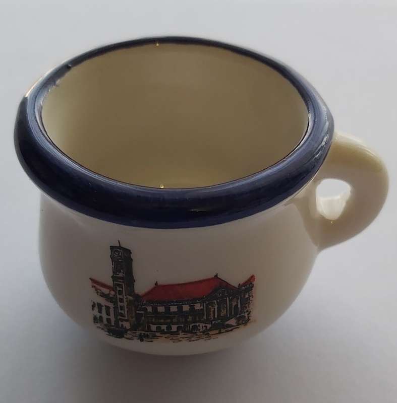 SOUVENIR of PORTUGAL  "COIMBRA" - MINIATURE SOUP MUG 65mm Dia. x 40mm Tall - Ex Condition