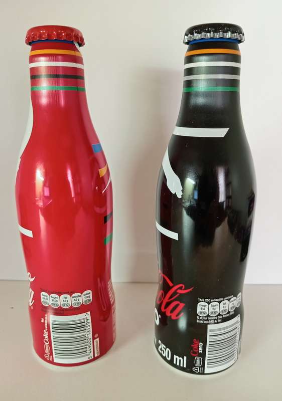 COCA COLA OLYMPICS PARTNERS Set of 2 ALLUMINIUM BOTTLES SEALED
