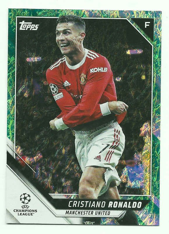 CRISTIANO RONALDO - TOPPS CHAMPIONS LEAGUE 2021/22 COLLECTION - RARE JADE TRADING CARD 100