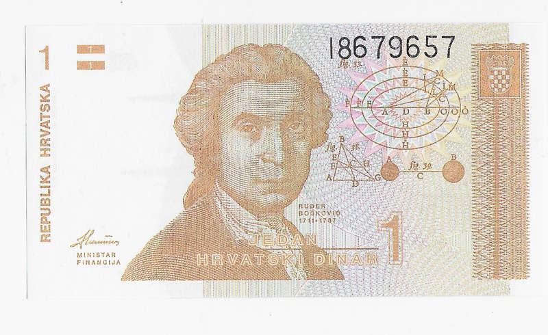 CROATIA BANK - 1 DINAR BANK NOTE 1991 - NOTE in UNC. CONDITION