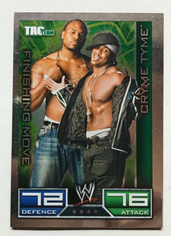 CRYME TIME - WWE TOPPS SLAM ATTAX 2009/10 - SILVER FOIL FINNISH MOVE TRADING CARD