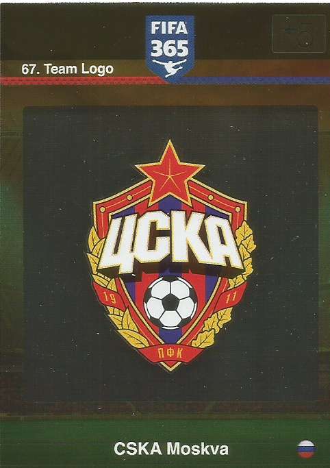 CSKA MOSKVA - PANINI "FIFA 365" 2016 COLLECTION - FOIL "CLUB BADGE" TRADING CARD 67