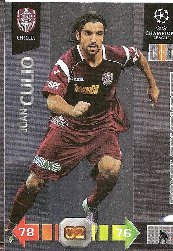 JUAN CULIO - PANINI `CHAMPIONS LEAGUE` 2010/2011 - FOIL `FANS FAVOURITE` TRADING CARD
