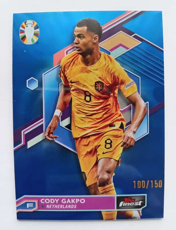 CODY GAPKO (Holland) - TOPPS FINEST CHROME RT EURO 2024 - SAPHIRE CHROME TRADING CARD 100 of 150